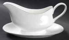 Wedgwood Silver Ermine  Gravy Boat & Underplate 794137 picture
