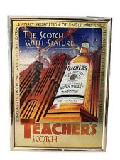 Art Deco Teacher’s Scotch Highland Cream Bar Sign Mirror Malt Whiskey RARE HTF picture