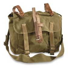 Romanian Military Shoulder Bag w/Strap Combat Day Pack Surplus Leather Bread picture