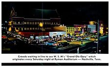 Vtg. Postcard Grand Ole Opry House Crowds Waiting In Line Nashville ,Tennessee picture