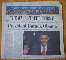 New Unread Wall Street Journal Barack Obama Issue January 21, 2009 Election NL picture