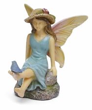 Miniature Fairy Garden Fairy Sitting on Stone w/ Bird Friend - Buy 3 Save $5 picture