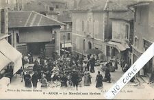 antique postcard Gers, Auch, the herbal market picture