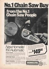 Homelite 150 Automatic Saw 1970'S Print Advertisement picture