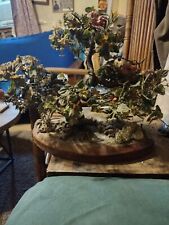 Vintage Handmade Brass Twisted Wire Tree With Scenery picture