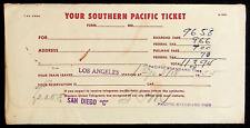 1955 TWO TICKETS Southern Pacific Railroad Lines Los Angeles To San Diego-E11-E picture