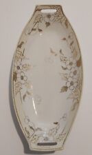 Vintage Nippon Gold Floral Hand Painted Porcelain Bowl Celery Bread Dish 13