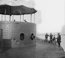 USS Monitor Officers on deck and damaged turret 1862 New 8x10 US Civil War Photo picture