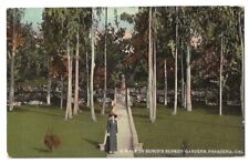 Pasadena California c1915 woman on walkway, Busch's Sunken Gardens, Arroyo Seco picture