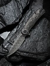 Civivi Nox Black Marble Carbon Fiber Framelock Damascus Blade Folding Knife New picture