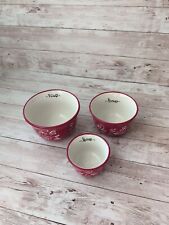 Temp-tations By Tara Measuring Nesting Cups Red Floral Lace Set Of 3 picture
