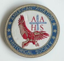 Vtg 1950s US AMERICAN AVIATOR HISTORICAL SOCIETY Pin Gold Stitching Patch MINTY picture