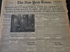 1944 NOVEMBER 9 NEW YORK TIMES - ROOSEVELT'S ELECTORAL VOTE 413 - NT 5544 picture