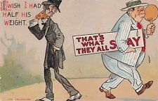 Dwig Comic Postcard That's What They Say Fat Man Skinny Artist Signed picture