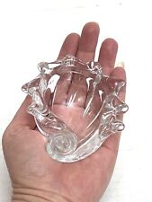 Vintage Clear Glass Shell Handheld Party Ashtray Trinket Bowl Dish picture