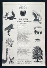 1938 Original Print Ad, Guinness Advert, The Land of Many Ha-Ha's, Strongfellow picture