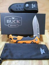 NIB Buck USA Pursuit Pro 661 Pocket Knife and Sheath - Orange - S35VN Blade picture