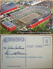 PAUL KENNETH PETERSON Autograph/Signed 1950s Football Postcard-Mayor Minneapolis picture