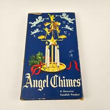 Swedish ANGEL CHIMES Brass Christmas Candle Holder Original Box Vintage Holiday picture