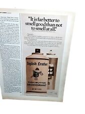 1970 English Leather Push Button Deodorant Original Print Ad picture