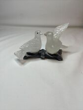 Vintage Carved White Onyx Dove Love Birds on Branch Onyx Carving Marble picture