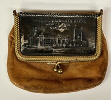 1904 World's Fair St Louis Leather Coin Purse Rock Port MO Adv. Varied Ind. Bldg picture