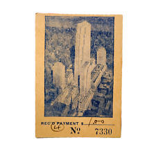 Rare Vintage 1930s ROCKEFELLER CENTER ROOF Studio Ticket Stub w/ Illustration picture