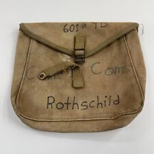 WW2 WWII US Military Canvas Hanging Bag Pouch 9x7x2 Musette 601st TD Rothschild picture