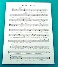 Nixon's The One 1968 President Richard Nixon Campaign Song Sheet Music picture