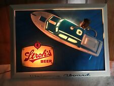 Vintage Stroh's Beer Welcome Aboard Lighted 3D Power Boat Sign picture