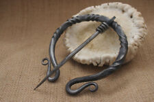 Hand Forged Medieval Penannular Brooch Twist Cloak Pin costume picture