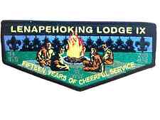 2015 Lodge IX (#9) Lenapehoking 15 Years of Cheerful Service Anniversary OA Flap picture