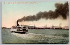 San Francisco Bay California SP Co Ferry Boat Scenic Harbor DB Postcard picture