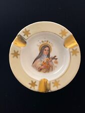 Limoges France Ashtray St Therese of Lisieux with Gold Accents 4