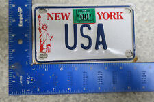 New York License Plate Tag 2000 Ny Vanity Motorcycle USA Patriotic Flag (AYCF) picture