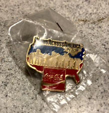 NEW Vintage Coca Cola Hands Across America May 25, 1986 Metal Pin Badge -Sealed picture