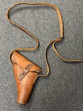 BRITISH WWII LEATHER HOLSTER WITH STRAP. DATED 1944. picture