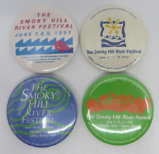 Vtg 1991 1992 1994 1995 THE SMOKY HILL RIVER FESTIVAL Buttons Lot Salina, Kansas picture