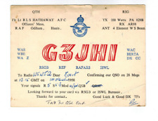 Ham Radio Vintage QSL Card     G3JHI   1958   RAF Officers Mess, ENGLAND picture