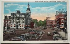 Downtown Wooster Ohio Court House Postcard c1940s picture