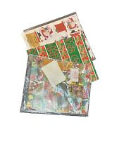 Vintage Current Inc Paper Christmas Gift Wrap Set 1980s Ephemera picture