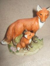 *Red Fox With her young baby'* Porcelain Figurine Home Interiors HOMCO Pre-Owned picture