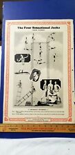 Antique 1926 Vaudeville Act Poster THE FOUR SENSATIONAL JACKS Trapeze Comedy B6 picture