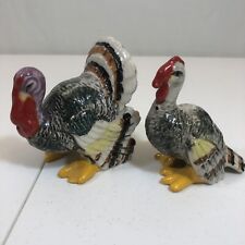 Vintage Ceramic Salt & Pepper Shakers - Thanksgiving Tom & Hen Turkeys picture