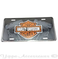 Harley Davidson with Engines Licensed Aluminum Metal Car License Plate Tag NEW picture
