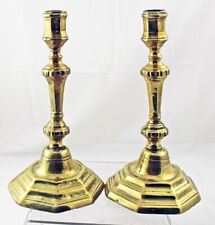 18C French  Louis XV Brass Candlesticks picture