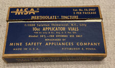 Vtg Merthiolate Tincture 10 CC Vials 3 Ct Mine Safety Appliances Co FA-2907 USA picture