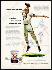 1954 Cleveland Browns Otto Graham football art Texaco Havoline oil vtg print ad picture
