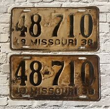 1938 Missouri License Plate Pair 48-710 picture