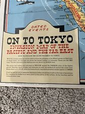 1940s On To Tokyo WW2 Map Pacific Invasion WWII US Military Japan Europe NL picture